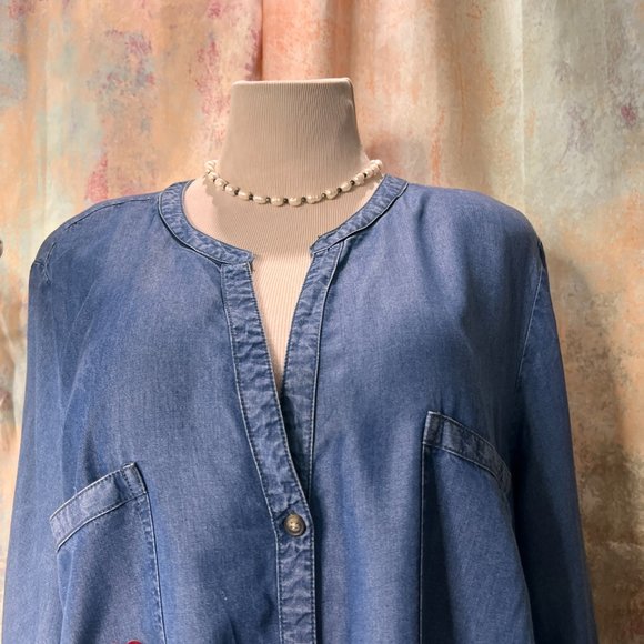 ๐Body Flirt Beautiful Button Down Dress - Breathable Fabrics - Trumpet Sleeves - Picture 3 of 16